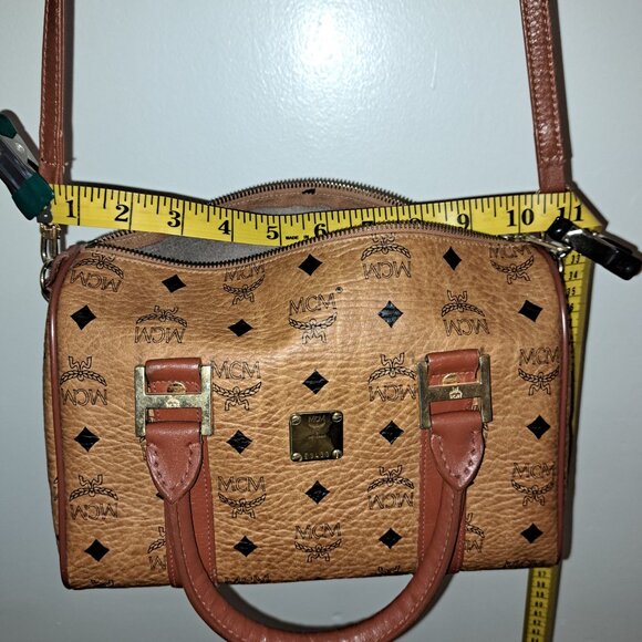 Mcm small boston bag monogram leather handbag pirse - Picture 2 of 6